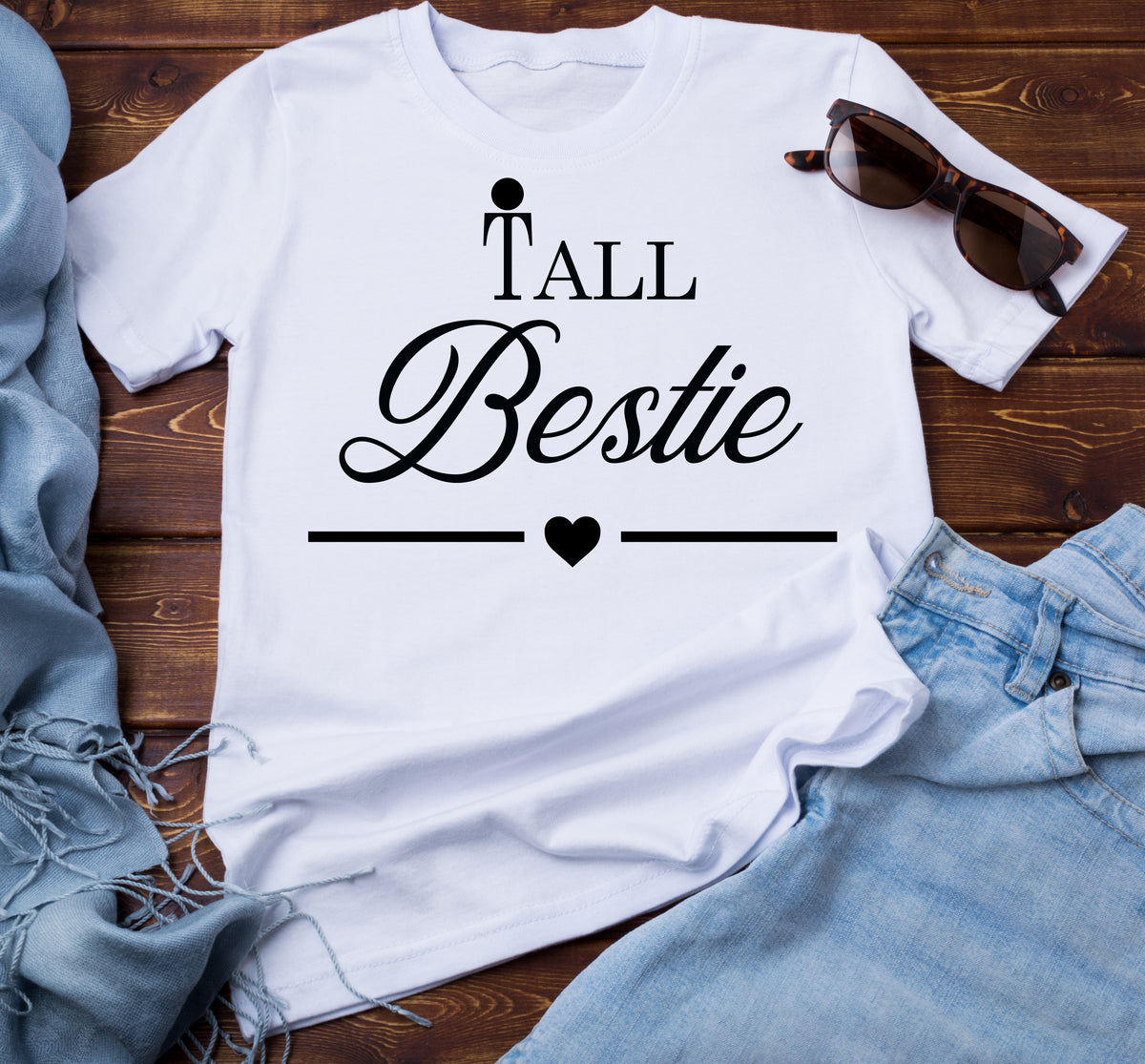 Tall Bestie Short Bestie T Shirt Occasions by Rebecca Ltd