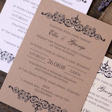 Tilly Ornate Border Wedding Invitations - Pearl or Diamante