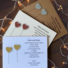OLIVIA Heart Balloon Wedding Invitations - Day or Evening