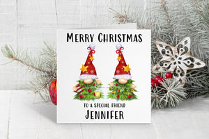 Christmas Tree Gnomes Christmas Card