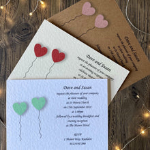OLIVIA Heart Balloon Wedding Invitations - Day or Evening