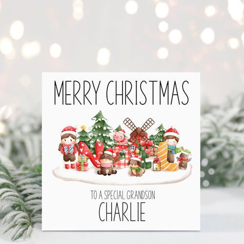 Farm Animals Christmas Card