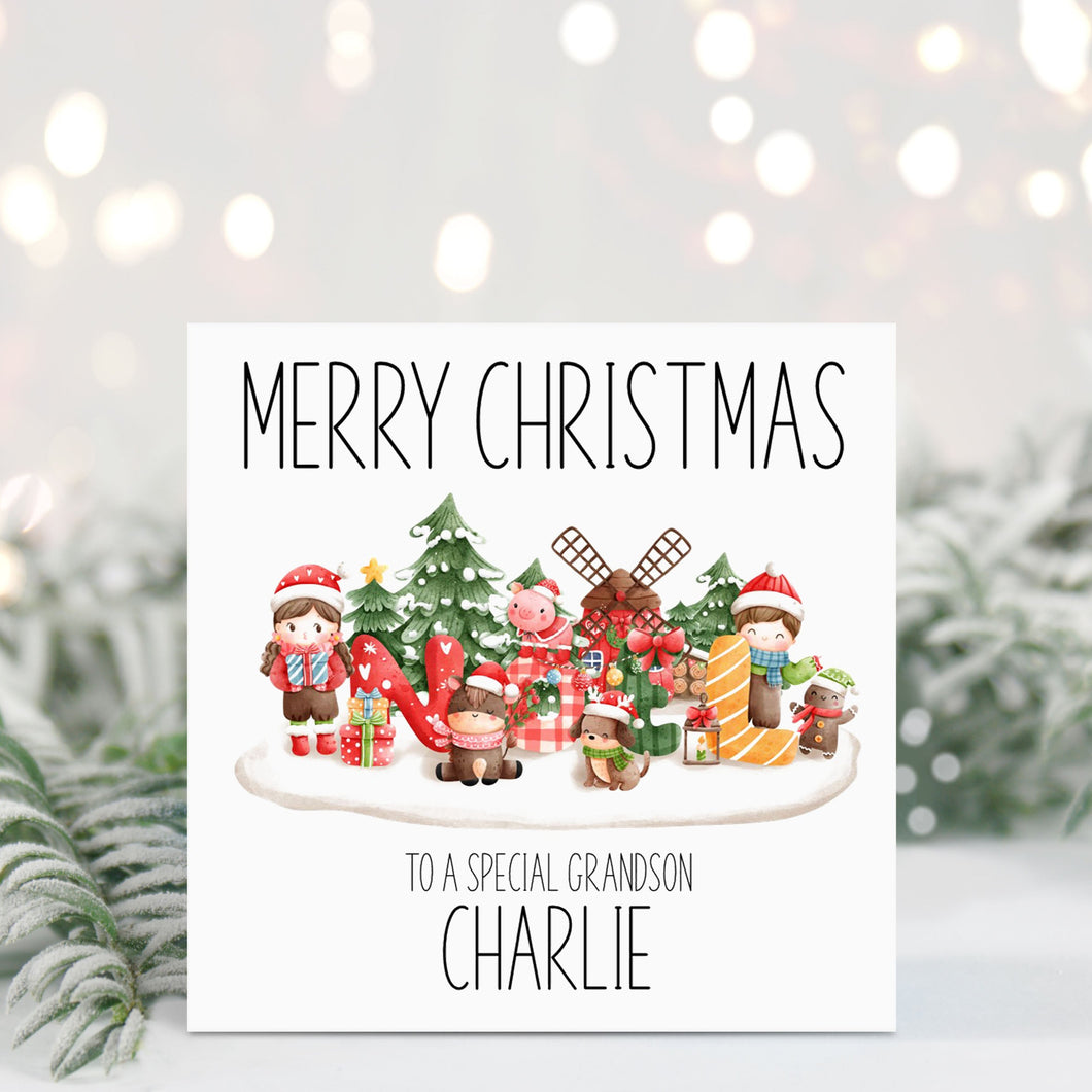 Farm Animals Christmas Card