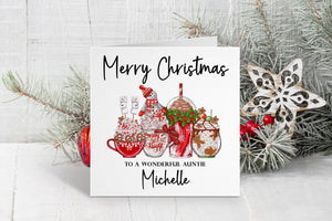 Snowman Festive Drinks Christmas Card
