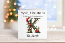 Festive Santa Hat Initial Christmas Card
