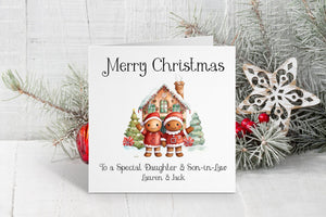 Gingerbread House Couple Christmas Card