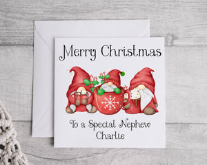 Red Gnomes Christmas Card