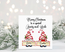 Gnomes with Name Panel Christmas Card