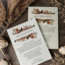 Hazel Rustic Floral Wedding Information Card