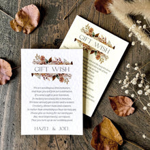 HAZEL Rustic Floral Wedding Gift Poem Card