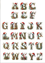 Festive Santa Hat Initial Christmas Card