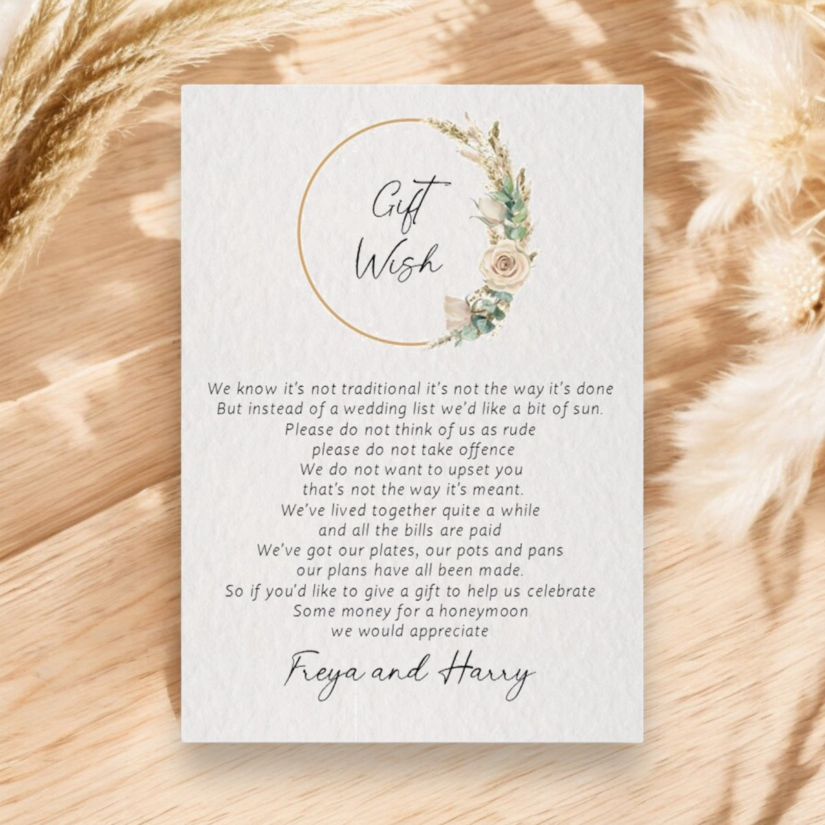 FREYA Gift Poem Card – Occasions by Rebecca Ltd