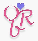 Occasions by Rebecca logo. Pink letters OBR interlinked with a lilac heart just above