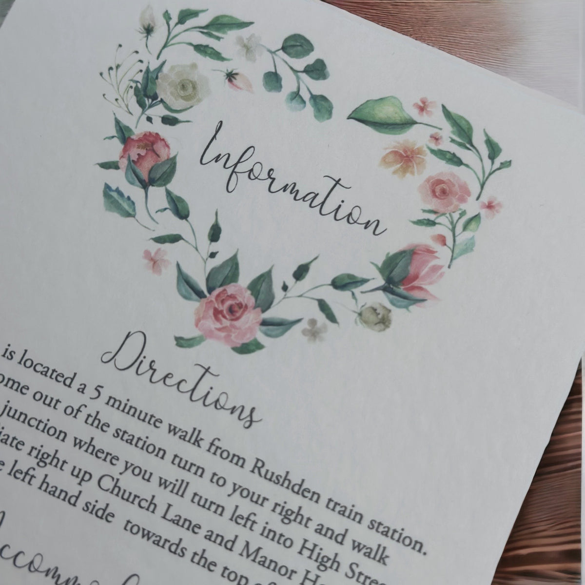 MARTHA Information Cards – Occasions by Rebecca Ltd