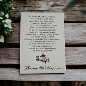 FLORENCE Gift Poem Card