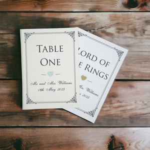 CHARLOTTE Table Numbers / Names