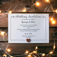 Lola Modern Wedding Invitation with raised heart