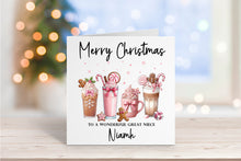 Pink Festive Drinks Christmas Card