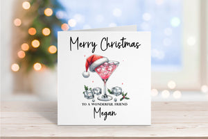 Pink Cocktail Christmas Card