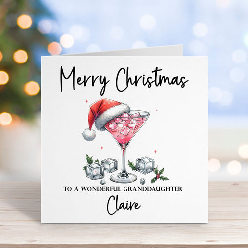 Pink Cocktail Christmas Card