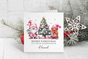 Pink Gnomes Christmas Card