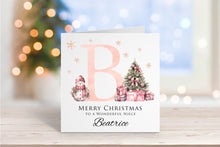 Pink Initial Christmas Card
