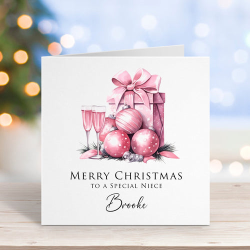 Pink Presents Christmas Card