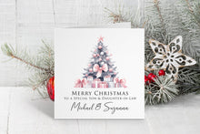 Pink Christmas Tree Couple Christmas Card