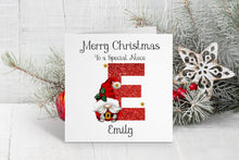 Red Santa Initial Christmas Card