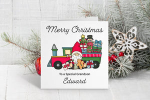 Santa's Train Christmas Card