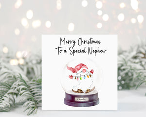 Santa Snow Globe Card