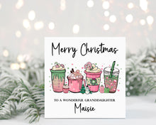 Coffee Shop Cups Christmas Card