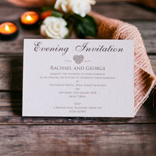 VICTORIA Elegant Heart Wedding Invitations - Day or Evening