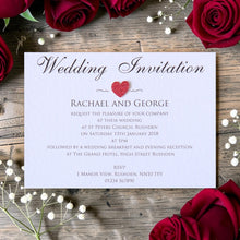 VICTORIA Elegant Heart Wedding Invitations - Day or Evening