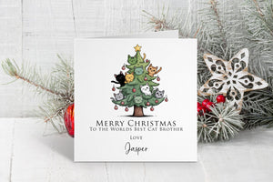 Funny Cat Tree Christmas Card