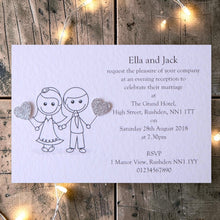 JESSICA Bride & Groom Heart Wedding Invitations - Day or Evening
