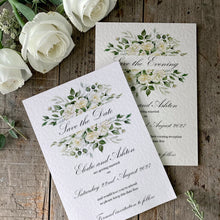 ELODIE White Floral Save the Date Cards