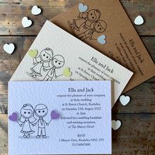 JESSICA Bride & Groom Heart Wedding Invitations - Day or Evening