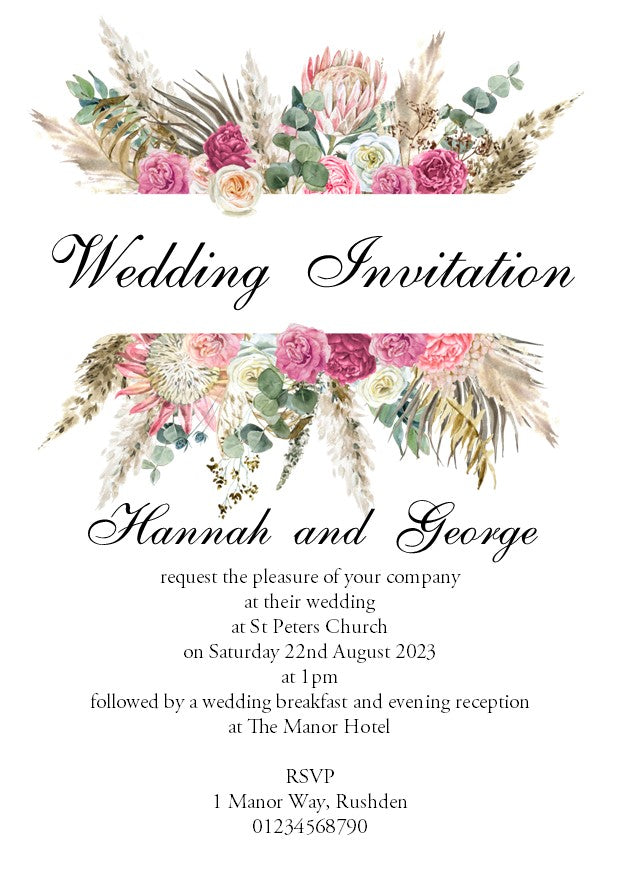 Boho Frame Wedding Invitations – Occasions by Rebecca Ltd
