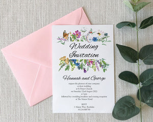 Wild Flower Frame Wedding Invitations