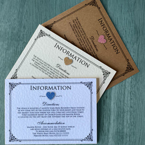 CHARLOTTE Information Cards - Glitter