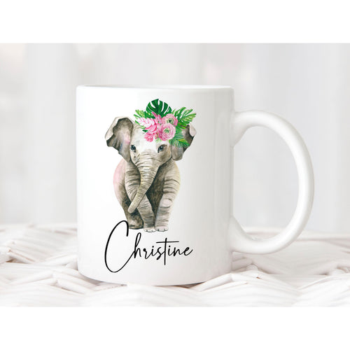 Cute Baby Elephant Personalised Mug