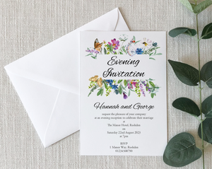 Wild Flower Frame Wedding Invitations