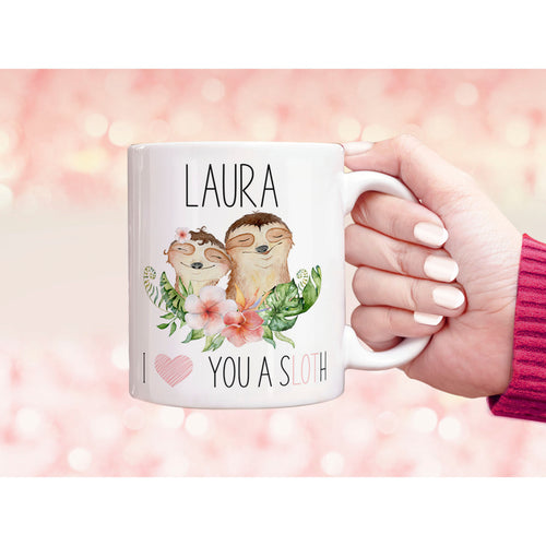 I ❤ You A Sloth Personalised Mug