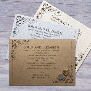 KATIE Day or Evening Invites - Glitter