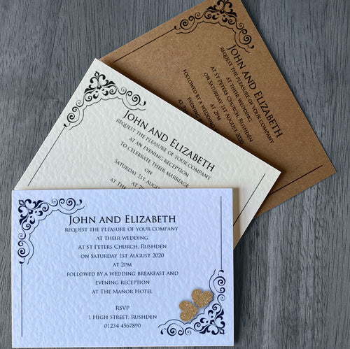 KATIE Day or Evening Invites - Glitter