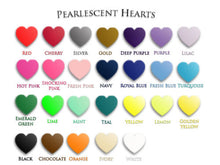 List and images of pearlescent heart options
