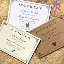 Save the Date Cards on a marble background
