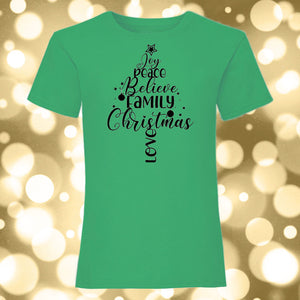 Joy Family Christmas Tree T-Shirt