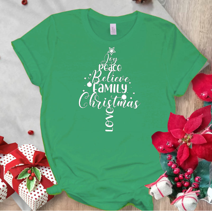 Joy Family Christmas Tree T-Shirt